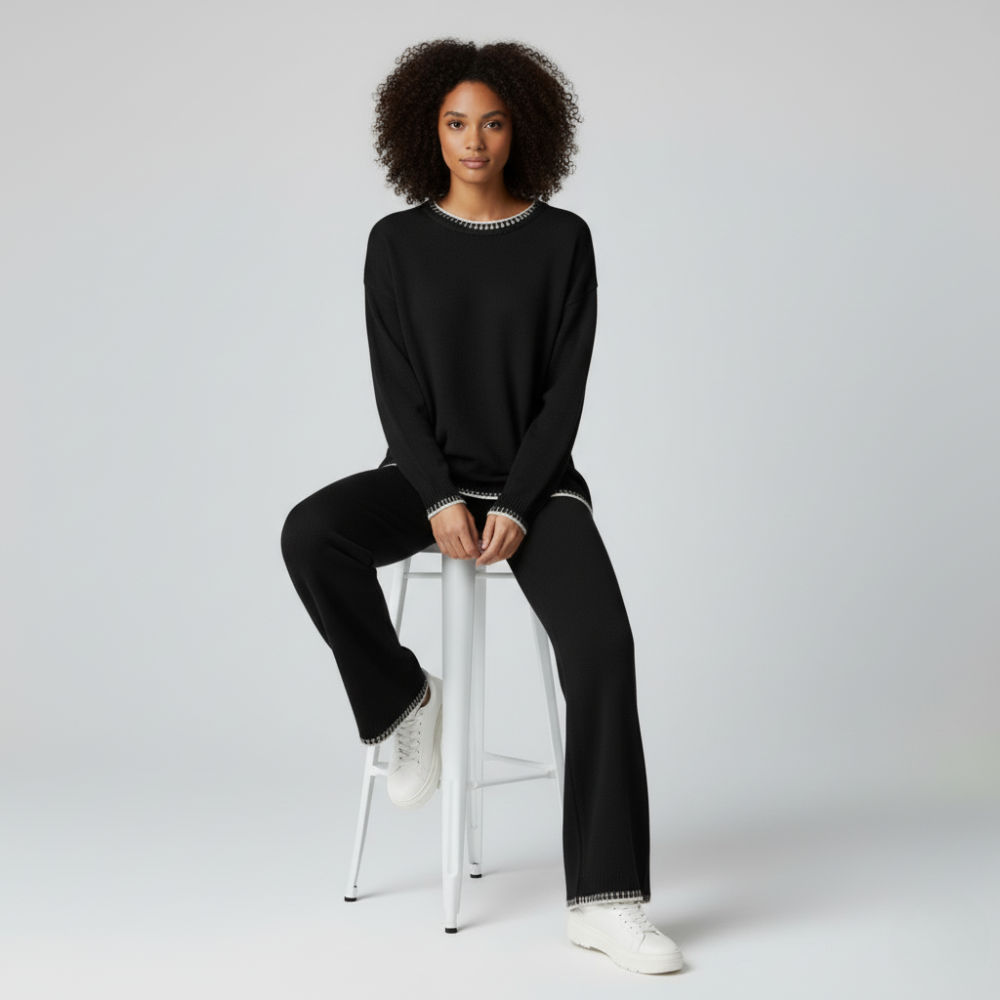 Women’s black co-ord set casual chic style
