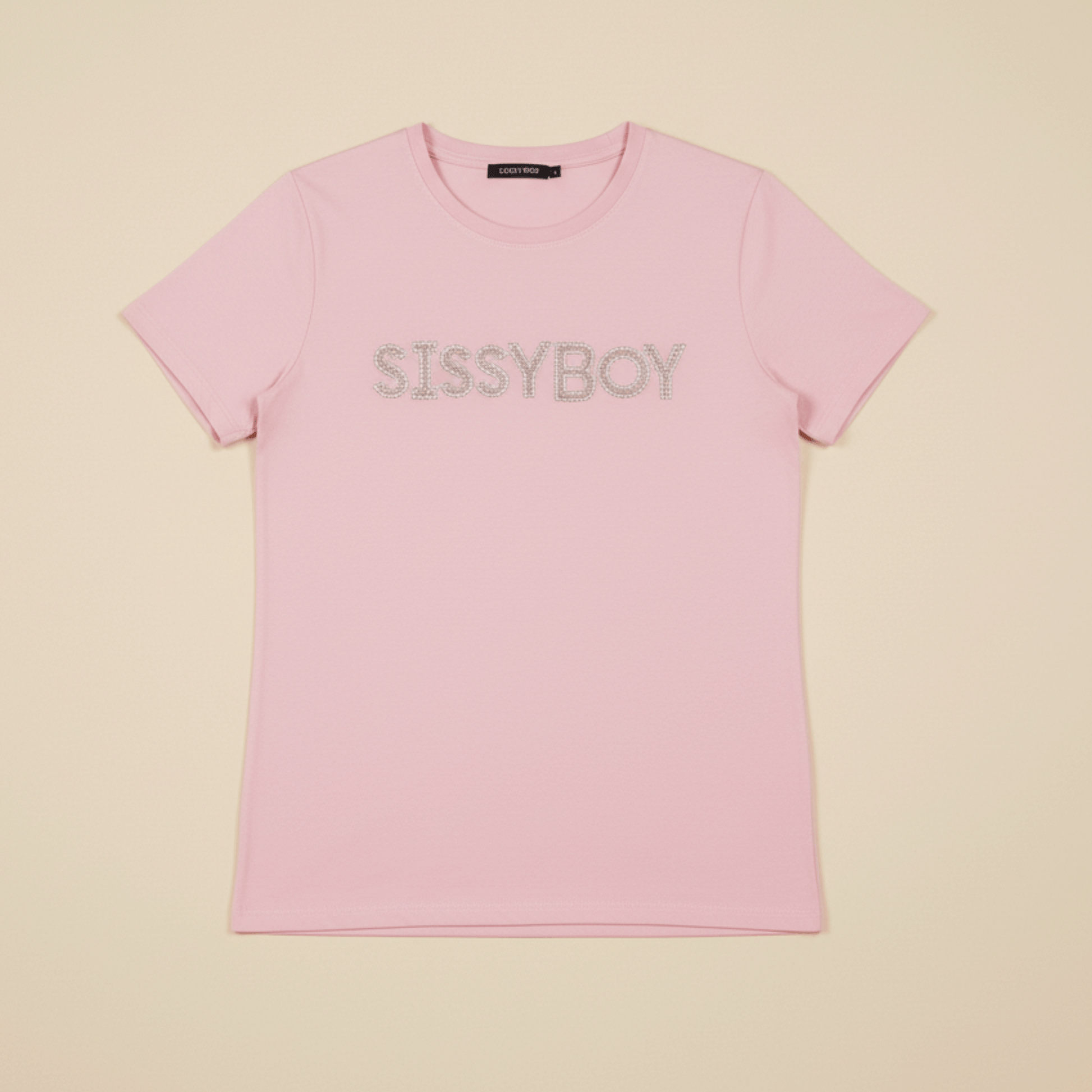 Women’s pink diamante logo t-shirt Sissy Boy