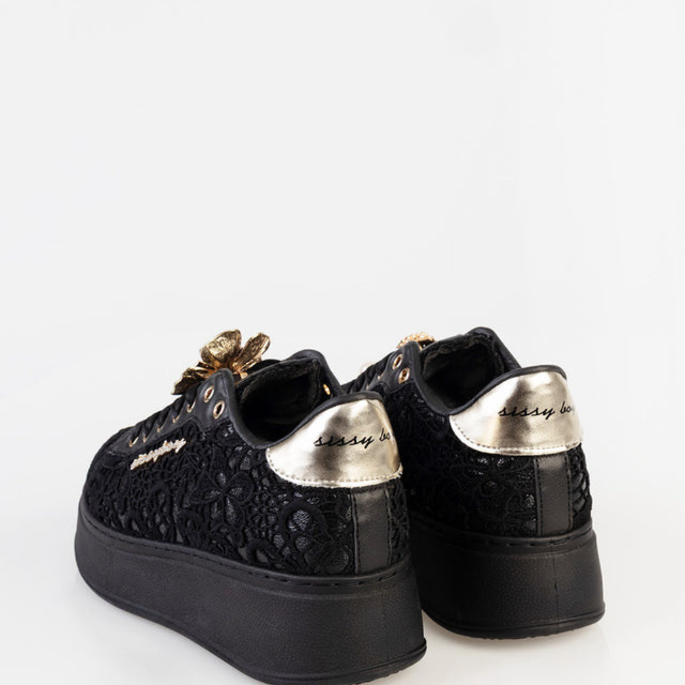 Yvette - Black Platform Sneaker