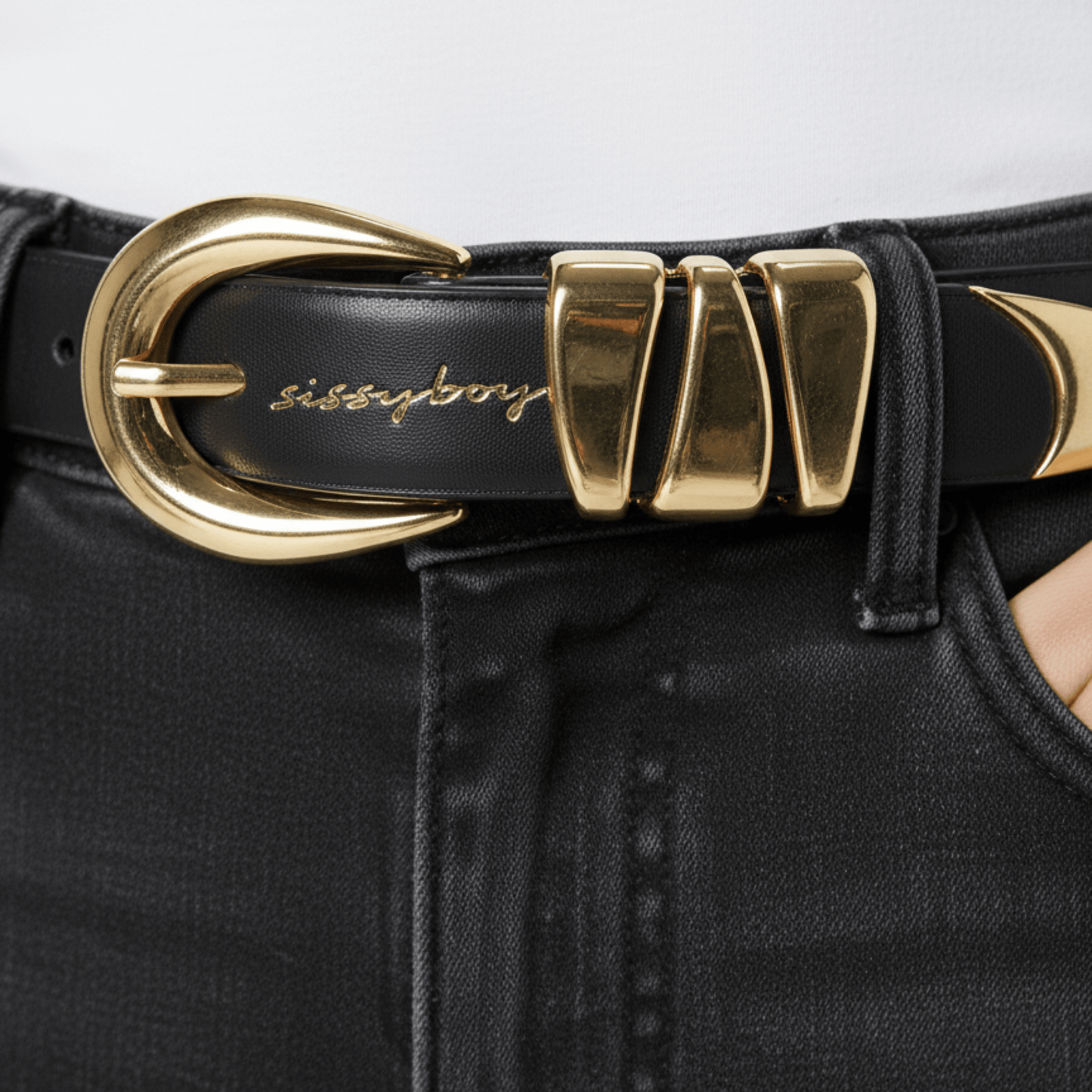 Black Belt With Gold Buckle