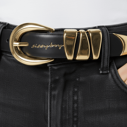 Black Belt With Gold Buckle