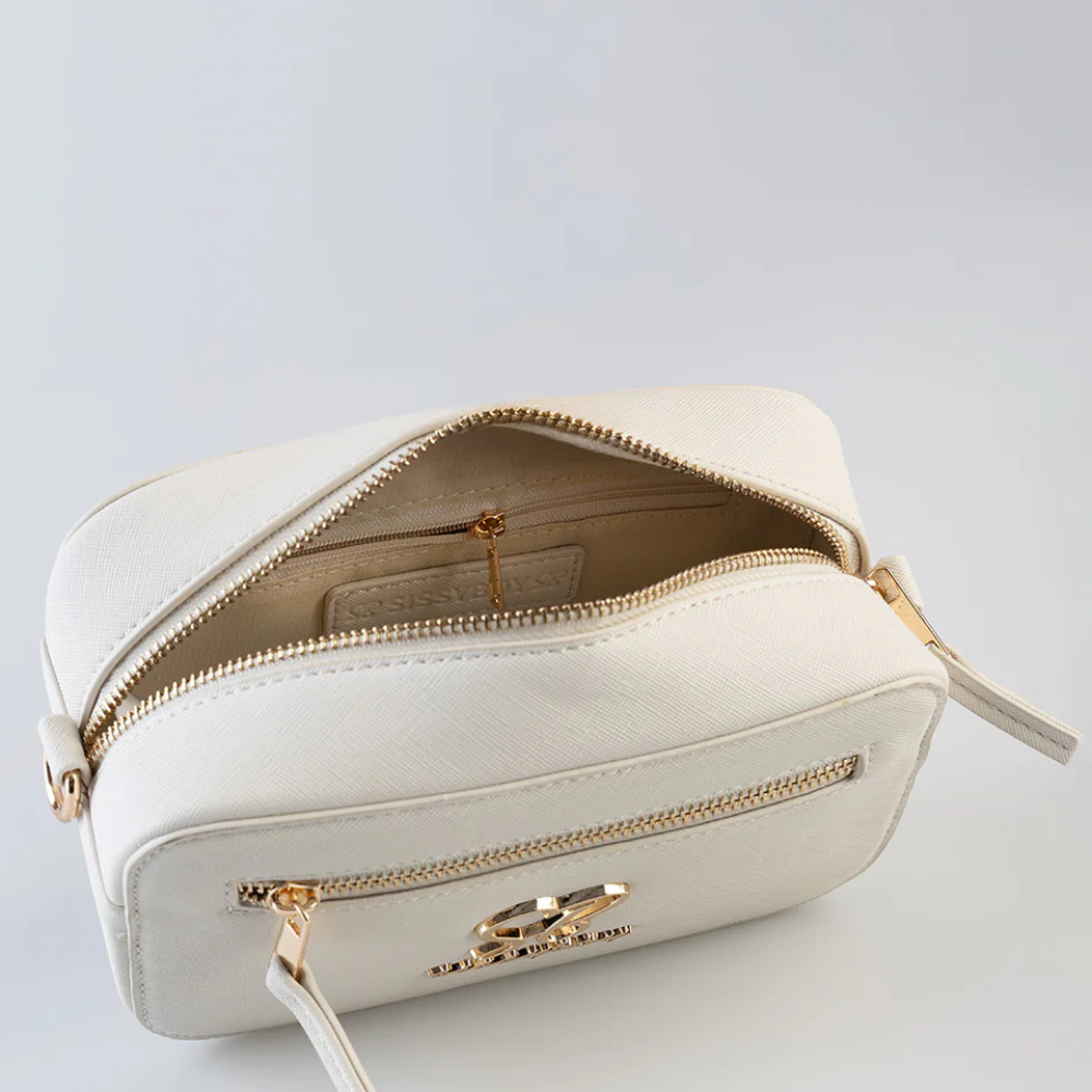 Cream Sissy Boy crossbody bag for women with logo detail