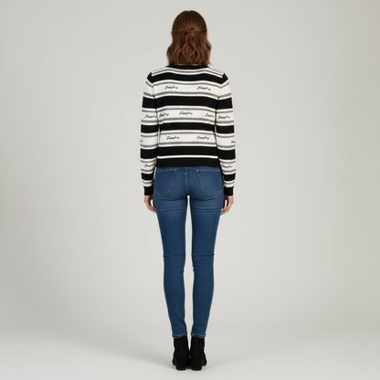 Black and white Sissy Boy ladies knit sweater 