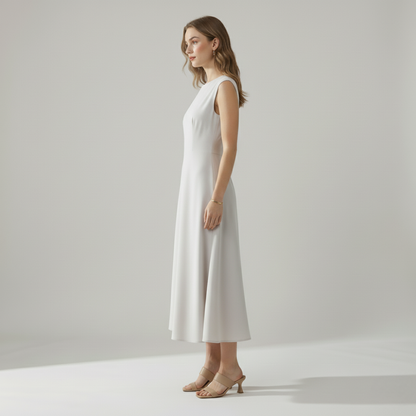 Lotus Lane - Stone Sleevless Midi Dress
