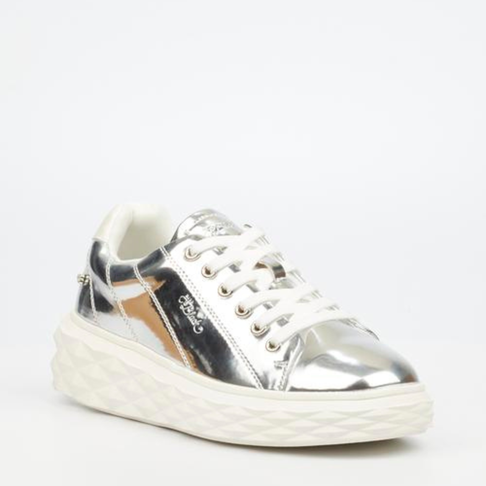 Silver Chunky Miss Black Sneaker  - Choo 1