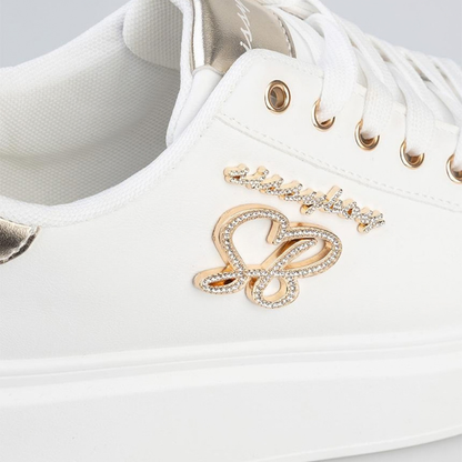Sissy Boy white platform sneakers with decorative side detail