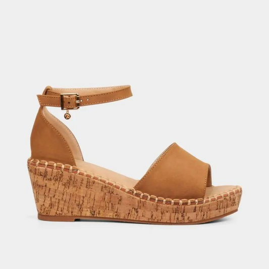 Miss Black Jayda 5 Wedge Ankle Strap Sandals 