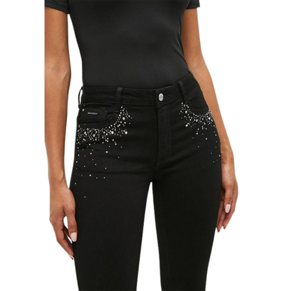 Dahlia - Mid Rise Bootleg Jean With Bling