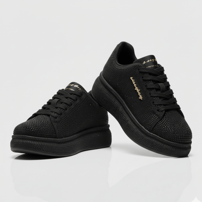 Emblazon - Black All Over Diamante Sneaker