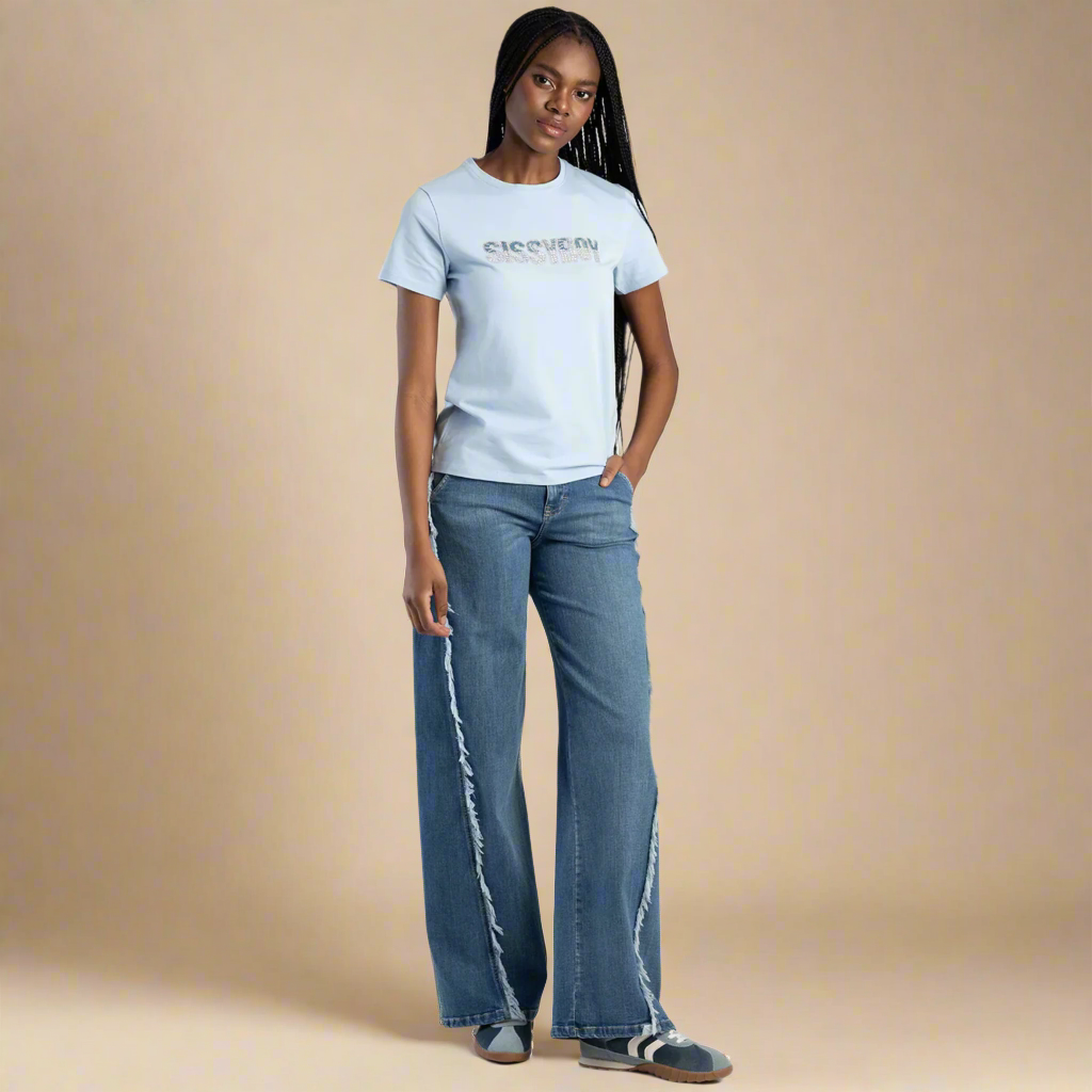 Pefect Together - Blue Regular Fit Logo Tee
