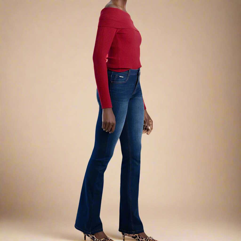 Sissy Boy flare leg jeans in dark blue