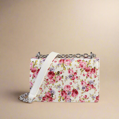 Designer Sissy Boy Fancy Florals handbag with chic rose print and metallic branding