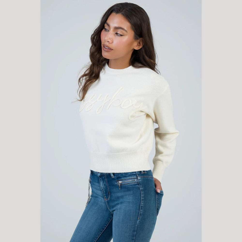 Soft knit cream sweater women’s everyday wear