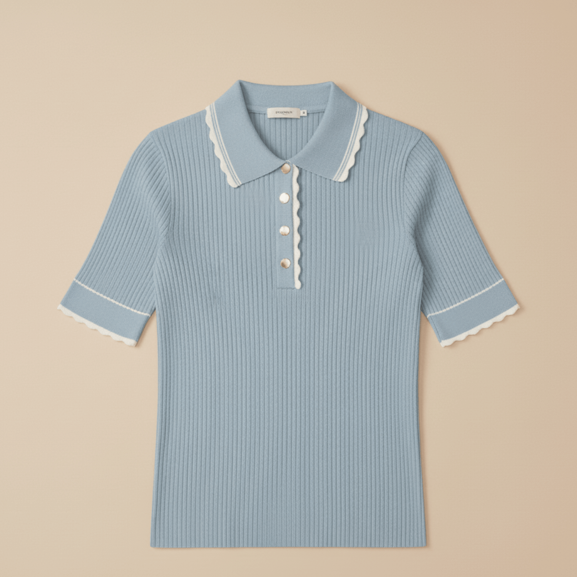 Modern Dynasty pastel blue fitted knit golf shirt for smart casual outfits