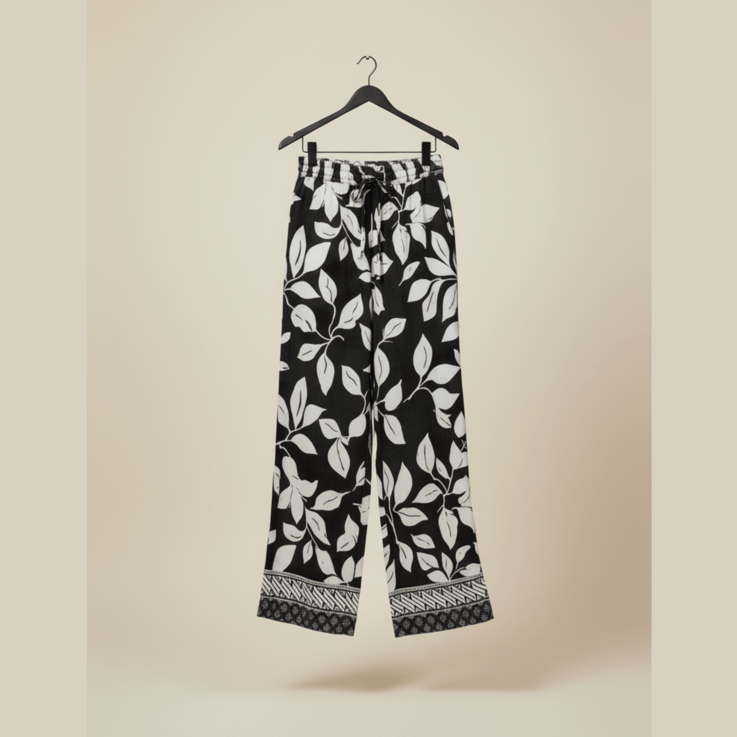 Mellow Wave - Black/White Wide Leg Pants