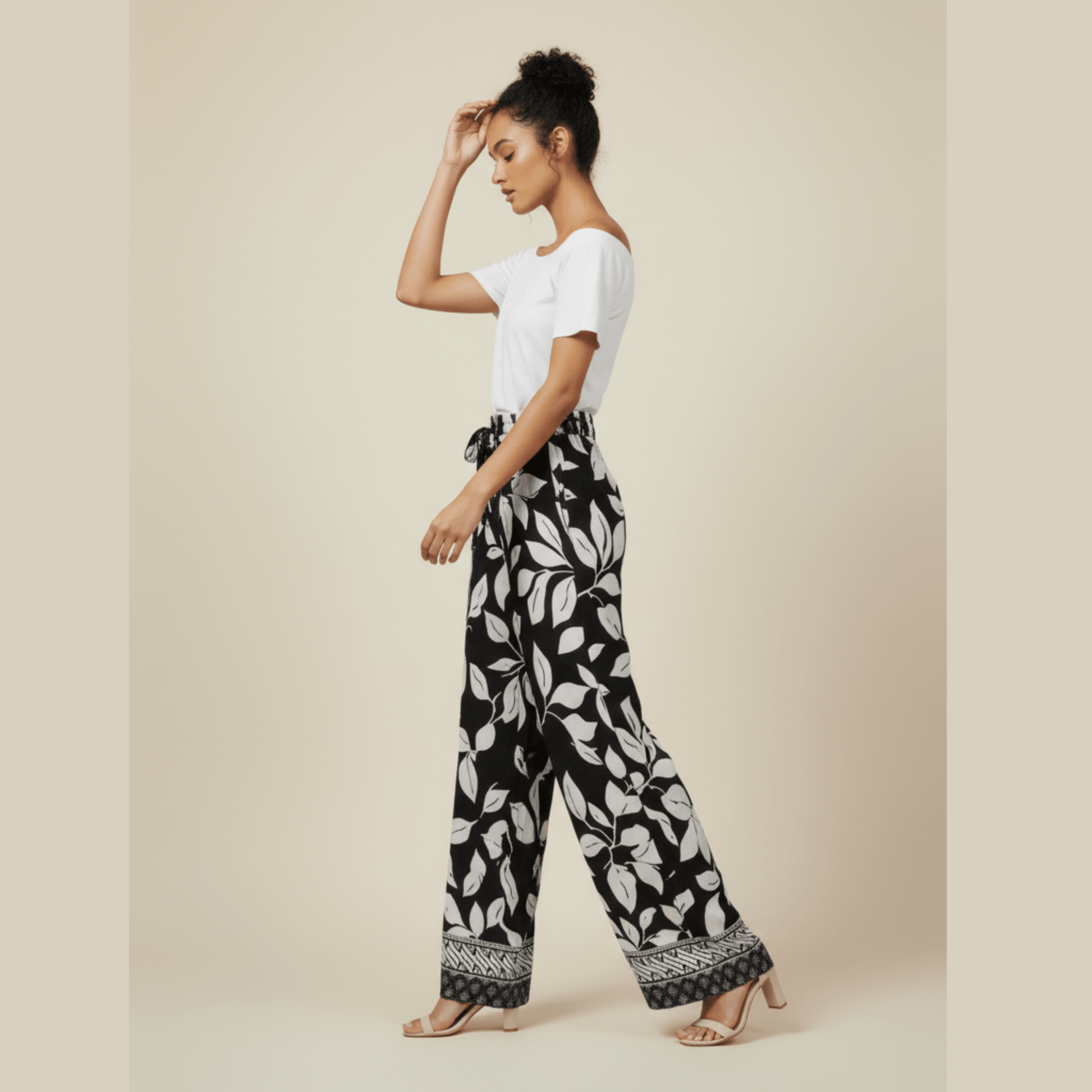 Elastic waist tie pants by Modern Dynasty