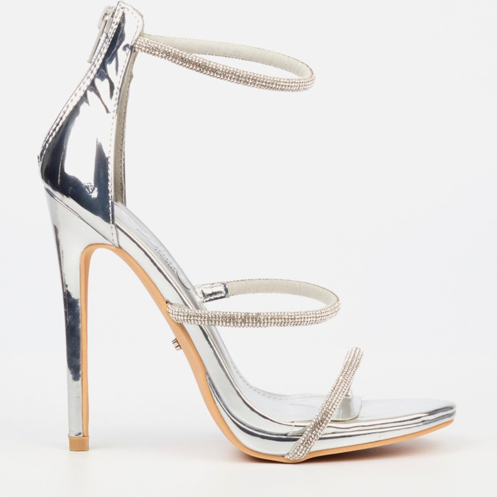 Miss Black Silver stiletto Heel