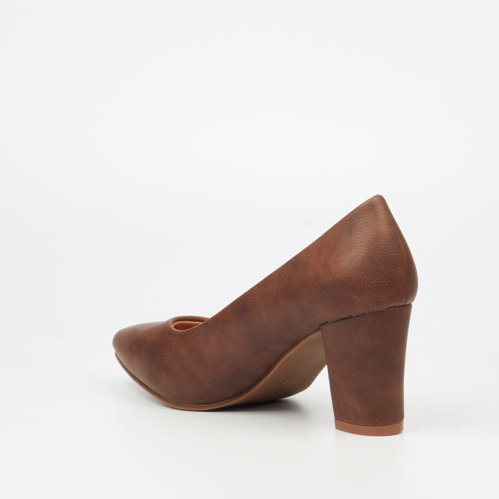 Butterfly Feet brown block heel shoes for women