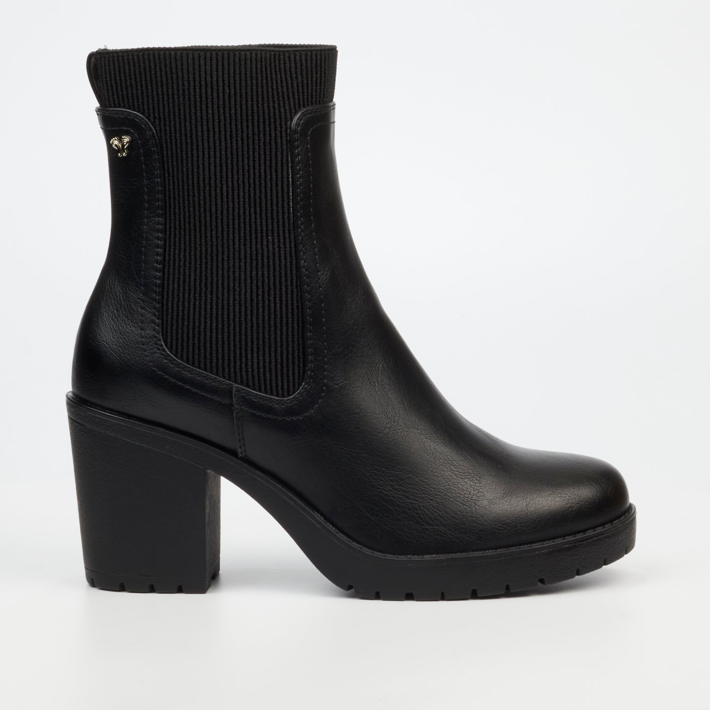 Black ankle boots with round toe and elastic gusset by Butterfly Feet.