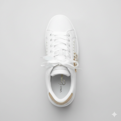 white Requel Pearl SB sneaker with butterfly detail