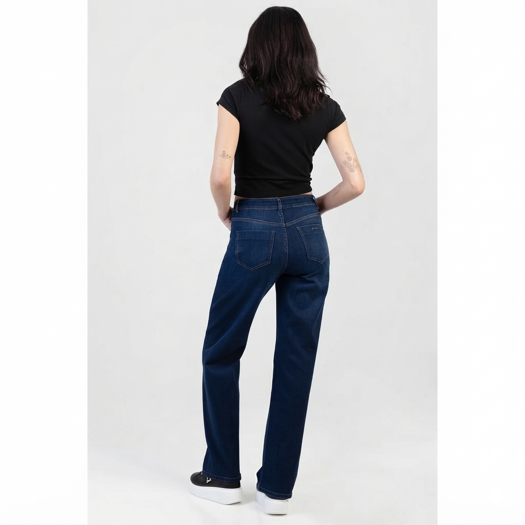 Sophia high rise wide leg jeans with flattering fit and dark wash from Sissy Boy
