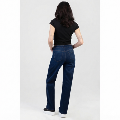 Sophia high rise wide leg jeans with flattering fit and dark wash from Sissy Boy