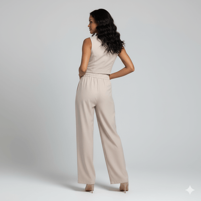 Women's beige two-piece co-ord set