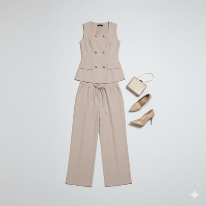 Vienna - Beige Pant Set