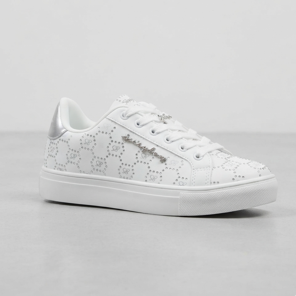 Sissy Boy Avril White Bling Sneaker for women
