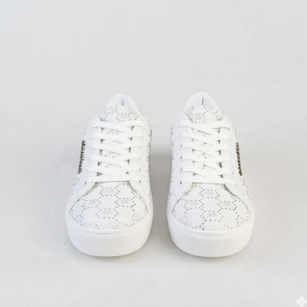 Avril white bling sneaker by Sissy Boy