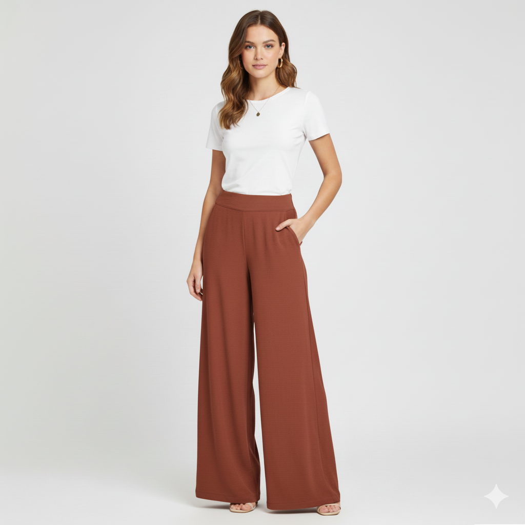 Urban Luxe -  Rust Wide-Leg Pants