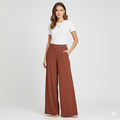 Urban Luxe -  Rust Wide-Leg Pants