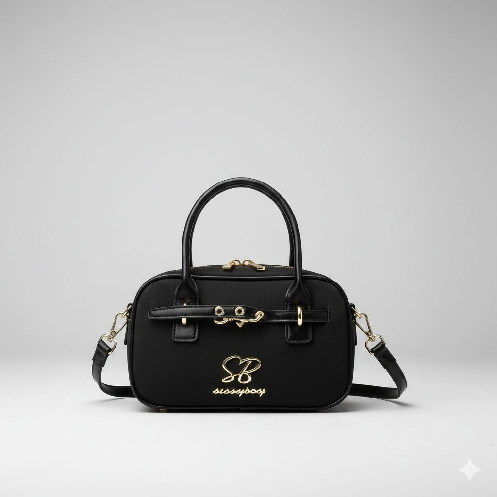 Sissy Boy black crossbody bag with gold hardware