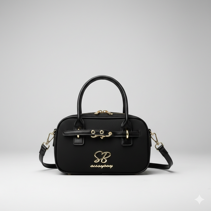 Sissy Boy black crossbody bag with gold hardware