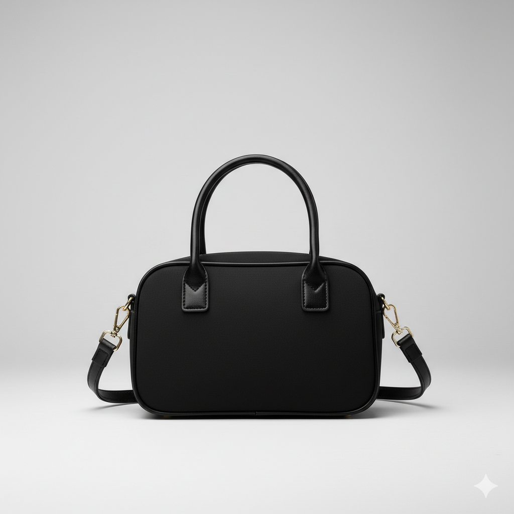 Sissy Boy black crossbody bag showing zip closure and PU trim