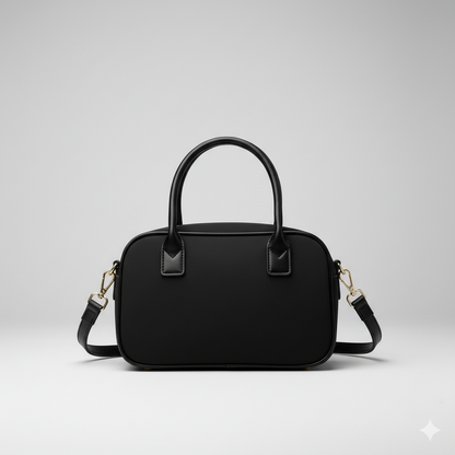 Sissy Boy black crossbody bag showing zip closure and PU trim