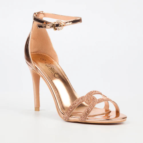 Miss Black Evening Open Toe Heel - Rose Gold