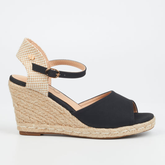 Miss Black Espadrille Wedge Sandal | Jojo 2