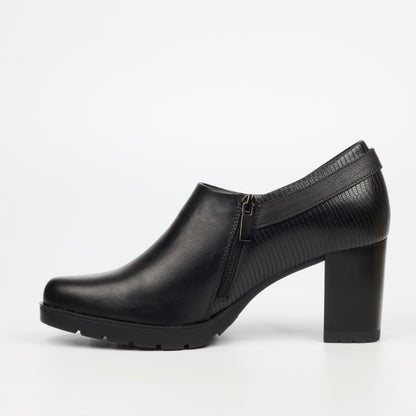 Versatile Butterfly Feet ankle boots in black with a polished finish and easy zip closure.

