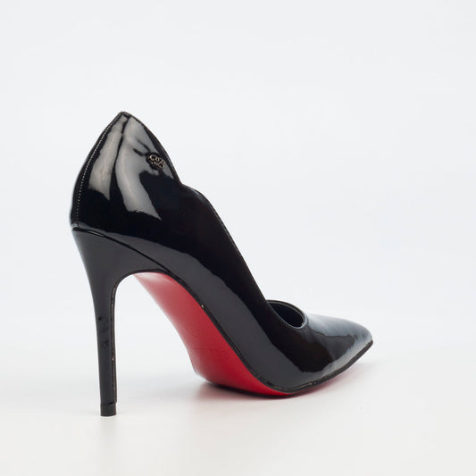 Elegant slipon Miss Black Court Heel - Lola 1 in black