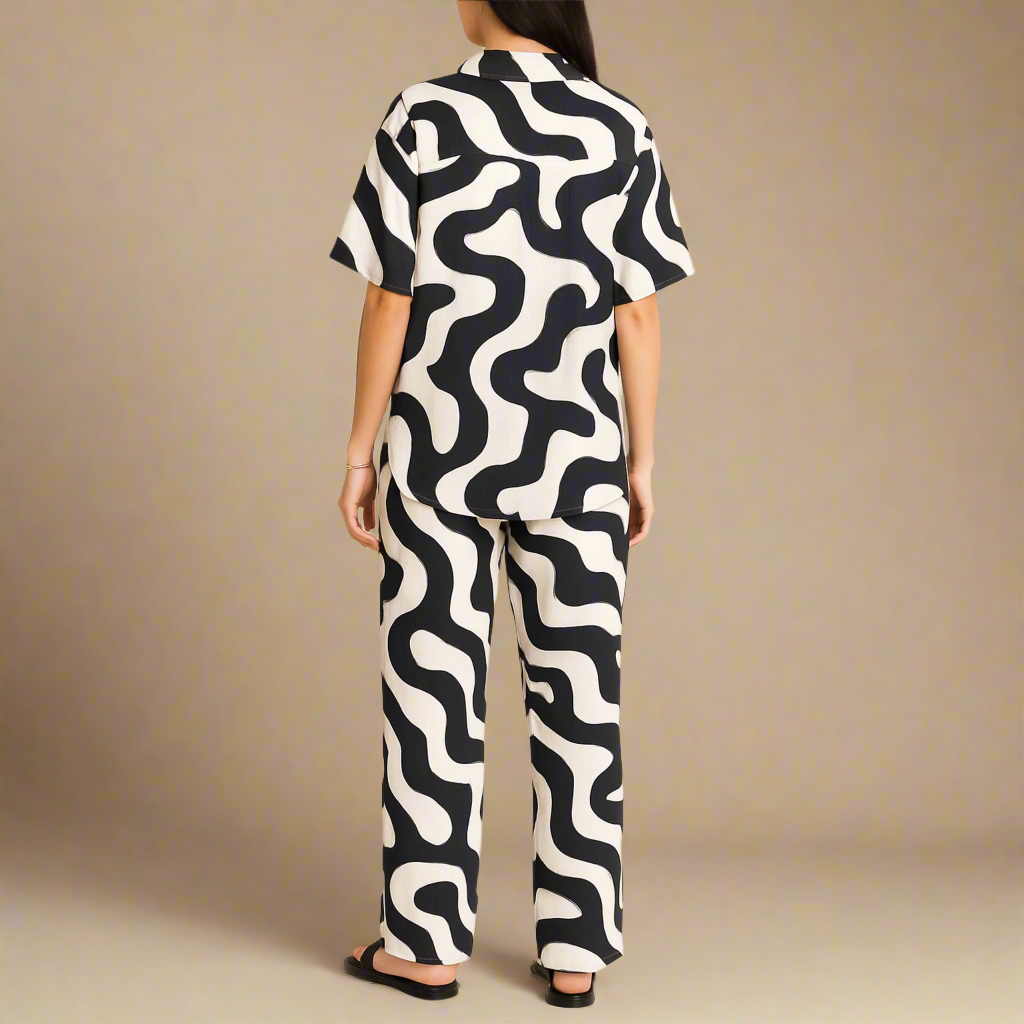 Moonlit Majesty Co - Ord Black Shirt And Pant Set