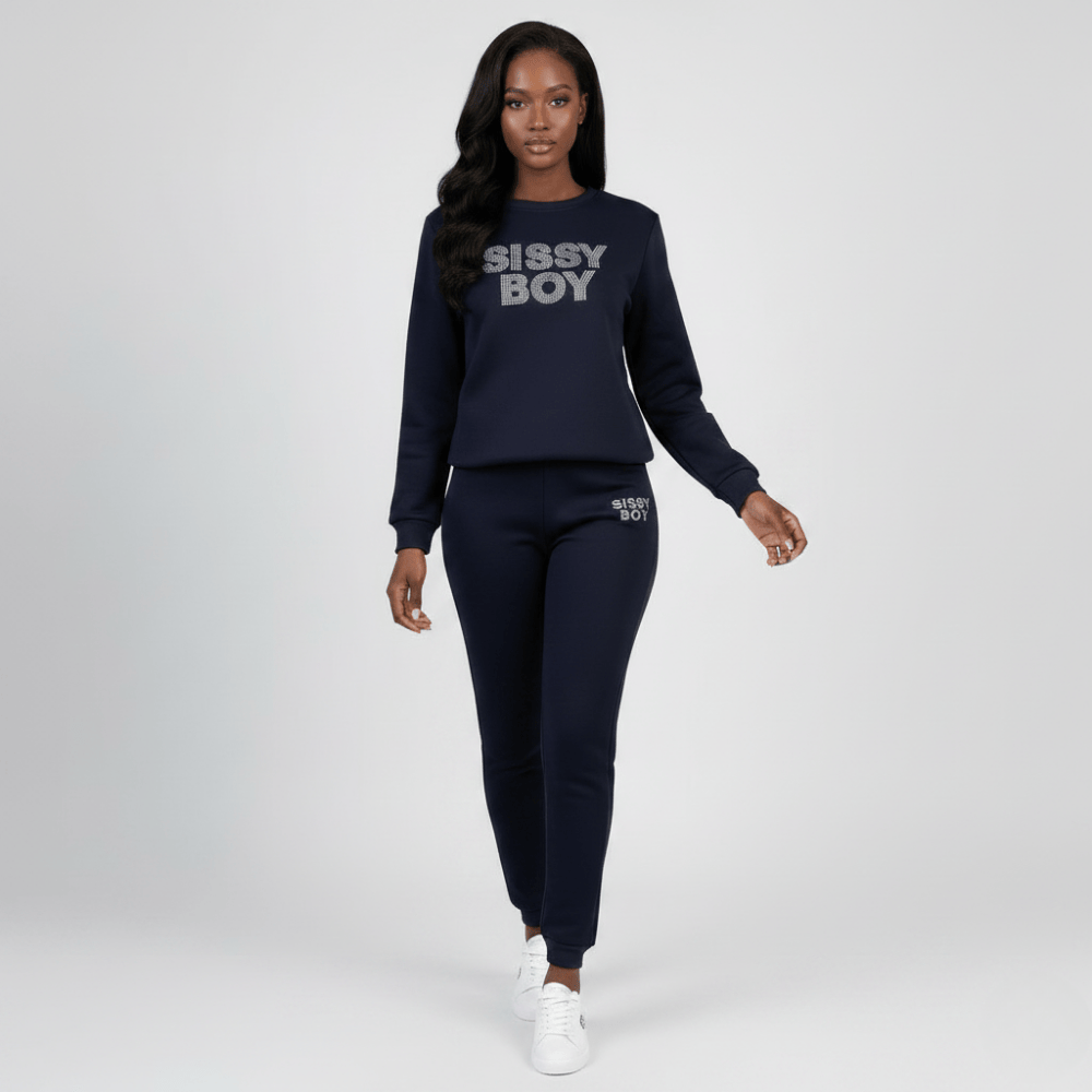 Sissy Boy sweatshirt and pants set in navy full outfit