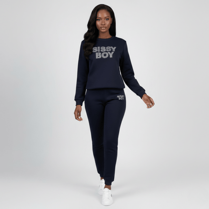 Sissy Boy sweatshirt and pants set in navy full outfit