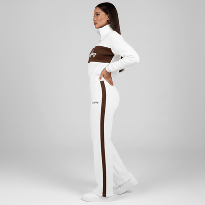 Sissy Boy  cream tracksuit with brown stripe detailing