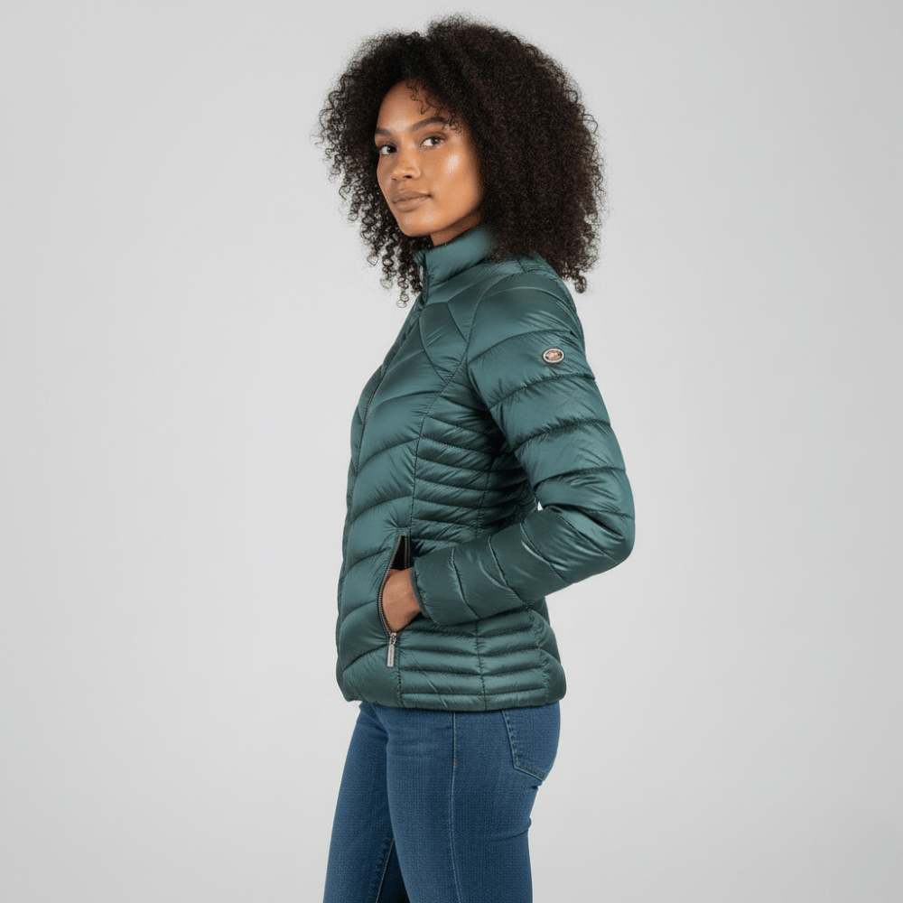 Fitted green quilted jacket with side pockets from Sissy Boy