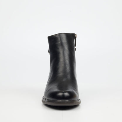 Women's Faux Leather Almond-Toe Boots with Diamante Strap – Miss Black Victoria 1 boots ideal for casual or semi-formal looks.