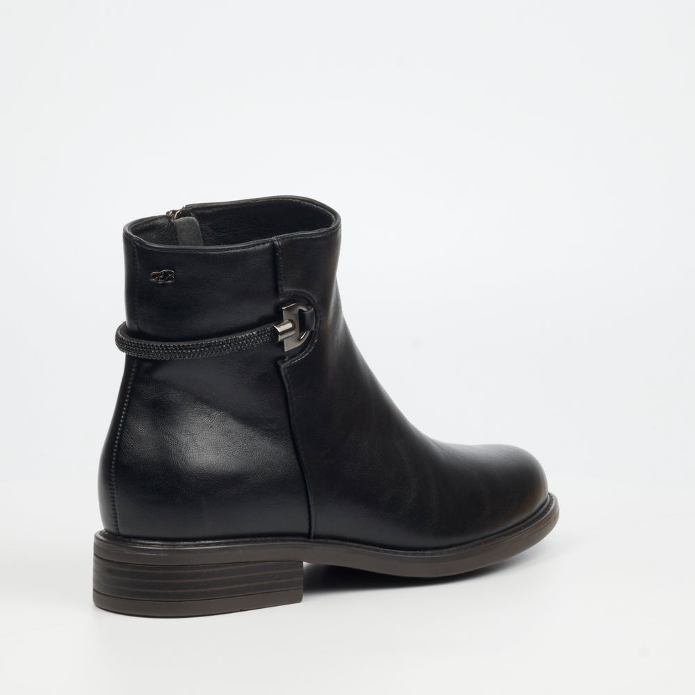 Comfortable and Chic Miss Black Victoria 1 Boots – Classic black ankle boots with a polished finish and zip-up convenience.
