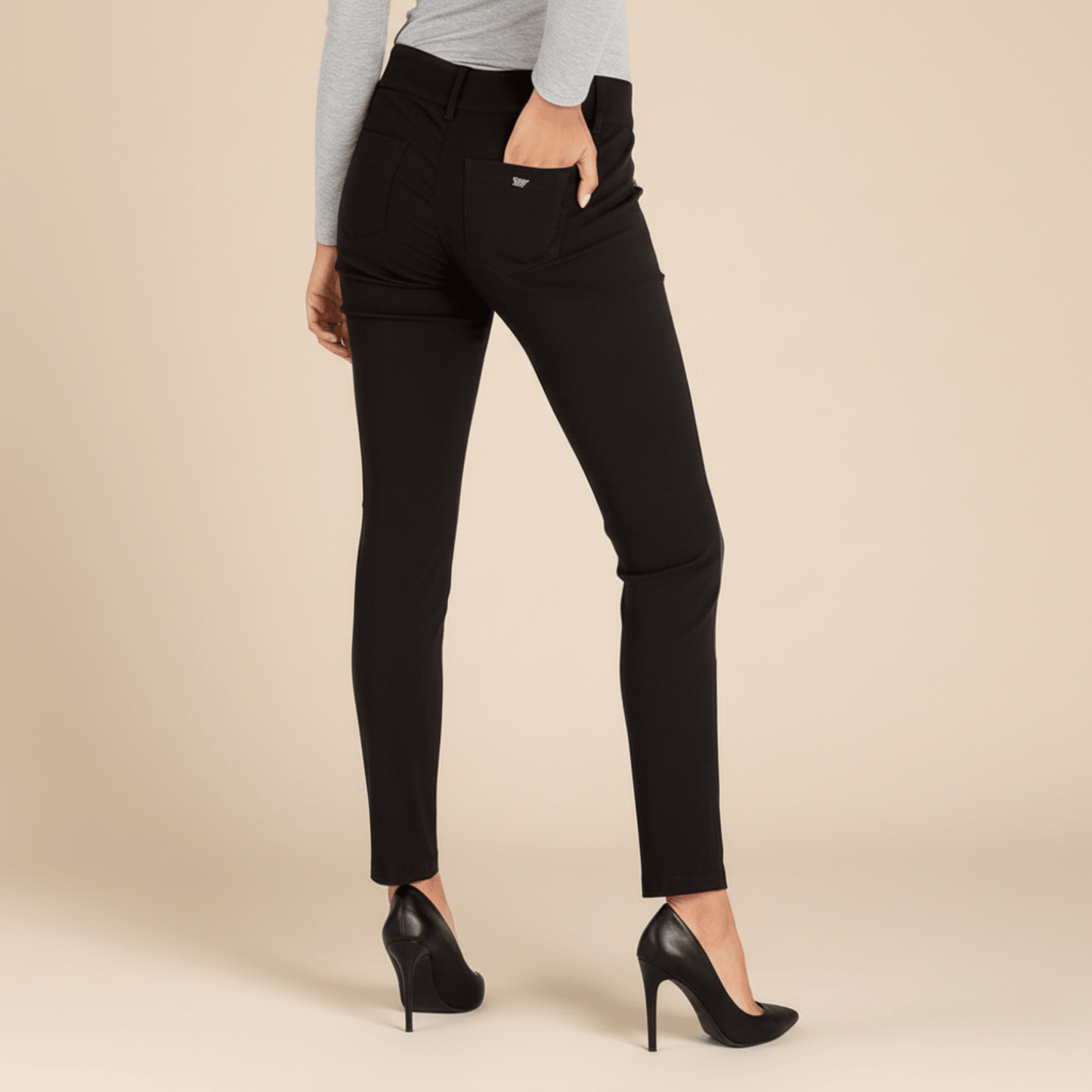 Sissy Boy black skinny slim fit pants, versatile women's workwear trousers, sleek office fashion