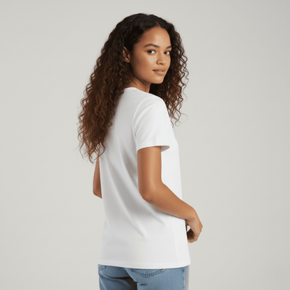 Classic white Sissy Boy logo t-shirt with short sleeves and sparkly denim embellishment