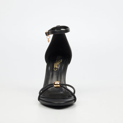 Nelly 4  - Black  Strappy Heel